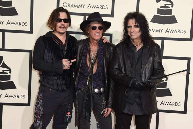 Johnny Depp, Joe Perry, et Alice Cooper de The Hollywood Vampires 