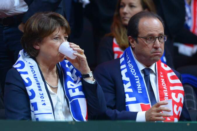 Novembre 2014 : Supporter de l'équipe de France de coupe Davis avec Martine Aubry, faut pas faire la moue !