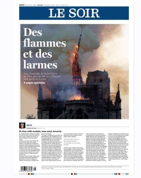 "Des flammes et des larmes" pour le quotidien belge Le Soir