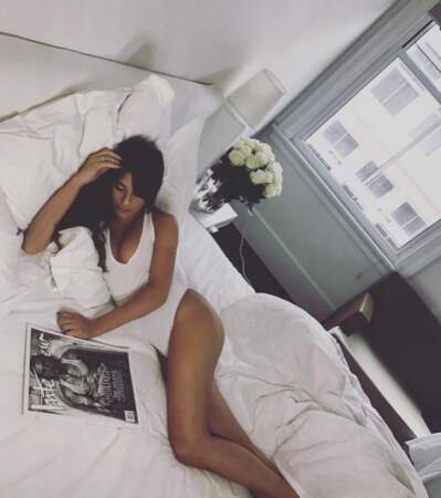 Petit souvenir de Lea Michele dans son lit à New York. 
