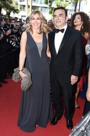 Rita Ghosn et Carlos Ghosn lors de la montée des marches pour Le Petit Prince au Festival de Cannes 2015