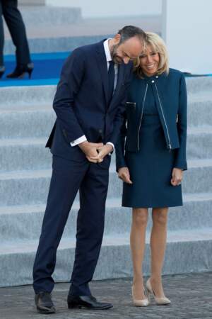 La femme du président s'est aussi montrée très câline avec le Premier ministre Edouard Philippe