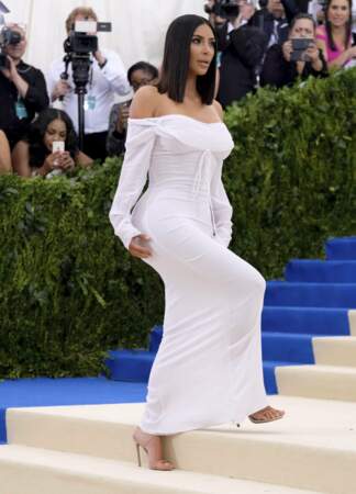 Kim Kardashian était très couverte.