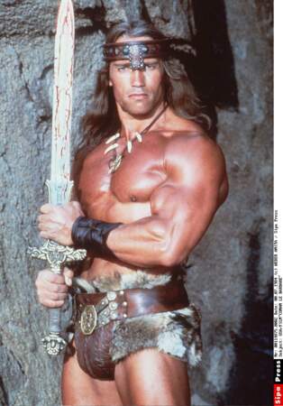 Arnold Schwarzenegger tous muscles dehors pour son premier grand rôle : Conan le barbare (1982)