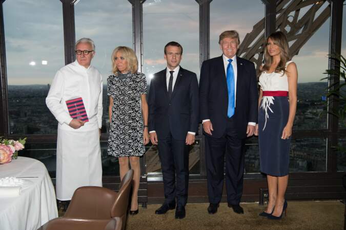 Donald et Melania Trump ont donc eu droit à un dîner privé au restaurant Jules Verne d'Alain Ducasse