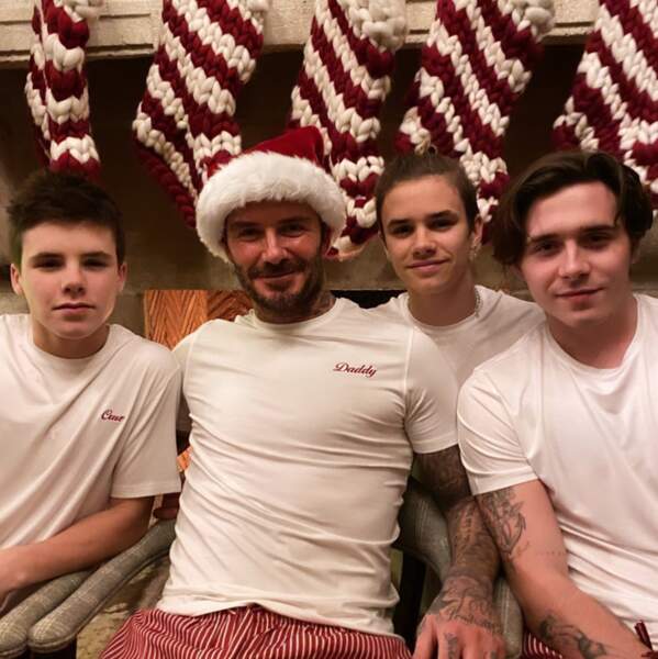 David Beckham avec ses trois fils