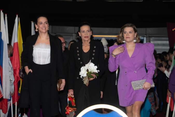 Pauline Ducruet, la princesse Stéphanie et Camille Gottlieb au Festival du cirque de Monaco vendredi 17 janvier 2020