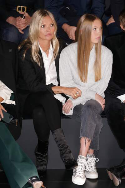 Kate Moss et sa fille Lila Grace Moss Hack au défilé Dior Homme