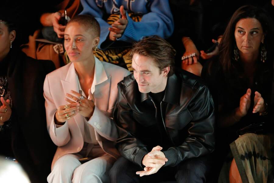 Adwoa Aboah, Robert Pattinson et Elisabetta Beccari au défilé Dior Homme