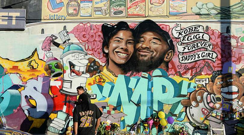 Une fresque rendant hommage à Kobe Bryant et sa fille a également vu le jour 