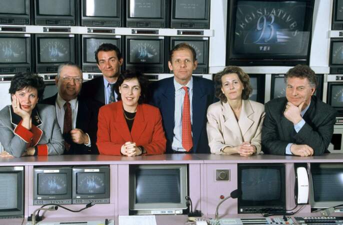 Les journalistes de TF1 sont prêts pour commenter les élections législatives de 1993