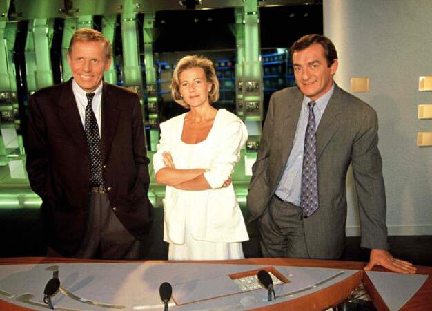 La dream team de l'info des années 90 façon TF1: Claire Chazal, Patrick Poivre d'Arvor, Jean-Pierre Pernaut. Ici en 1996.