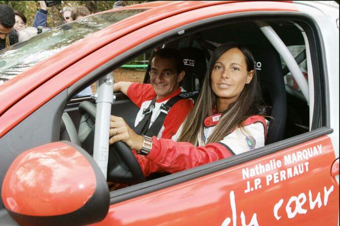 Le couple est passionné de courses automobiles; ici au Rally Aygo Celebrity Tour en 2005