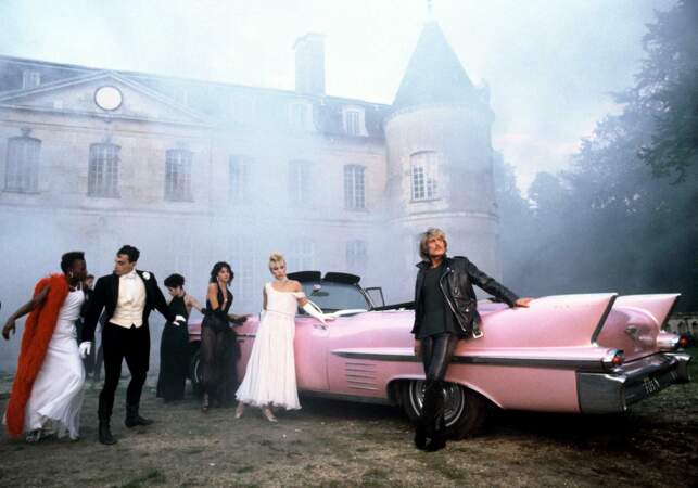 Une image de dandy à son apogée, entre château et limousine rose, pour un émission de TF1 en 1983.