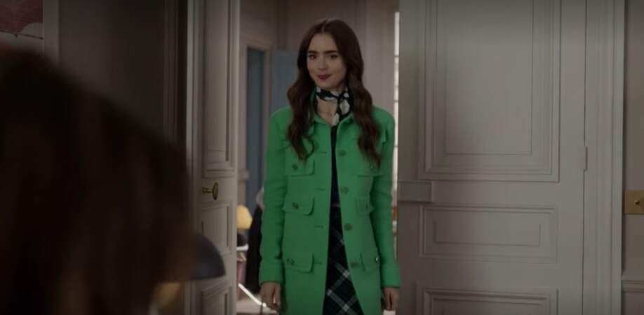 Superbe manteau en tweed vert de chez Chanel