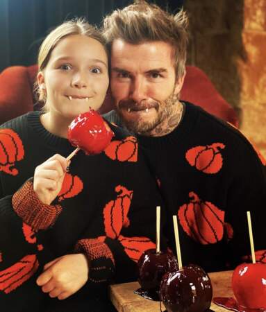 David Beckham et sa fille Harper 