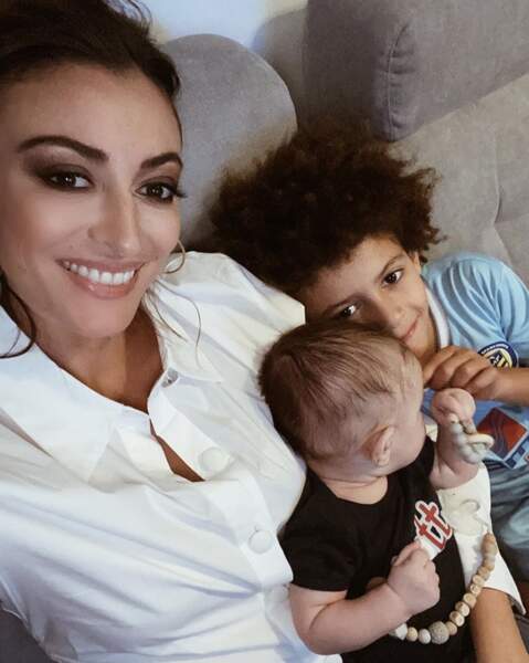 Selfie mère-fils pour Rachel Legrain-Trapani, Gianni et Andrea. 