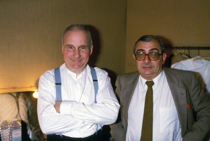 Michel Bouquet et Claude Chabrol préparant le tournage de "Poulet au vinaigre", leur cinquième collaboration (1984)