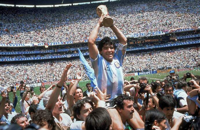 Diego Maradona amène l'Argentine sur le toit du monde en 1986. Finale de la Coupe du monde gagnée par l'Argentine contre l'Allemagne.