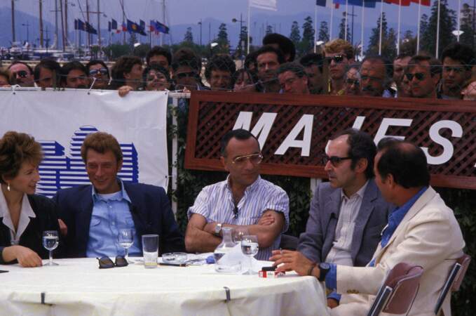 L'équipe du film "Détective" est invité par Yves Mourousi sur TF1 (1985).