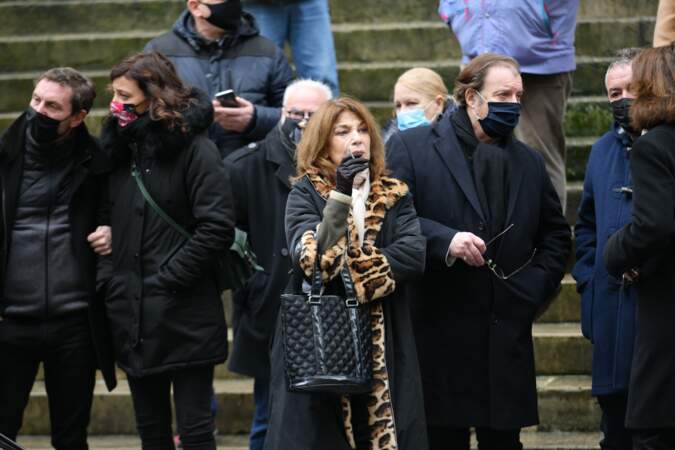 Nicole Calfan assiste aux Obsèques de Claude Brasseur en l'Eglise Saint Roch à Paris le 29/12/2020