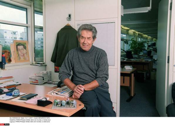 Philippe Gildas dans son bureau à Canal +