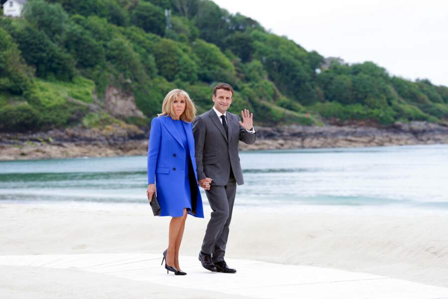 Emmanuel et Brigitte Macron à Carbis Bay, en Angleterre.