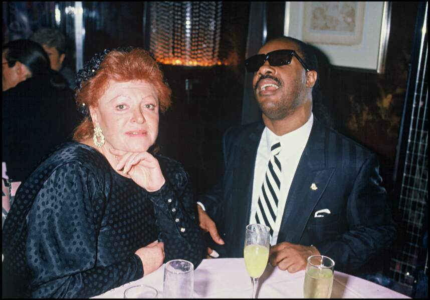 Avec Stevie Wonder en 1988.