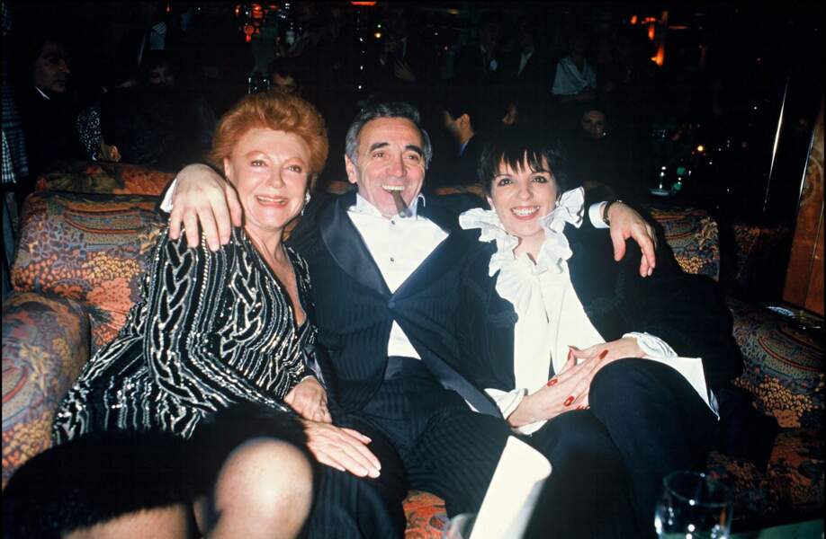 Aux côtés de Charles Aznavour et Liza Minelli au Casino de Paris en 1987.