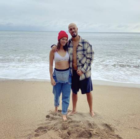 Trop mignons : Carlito et son épouse Erika Fleury à la plage.