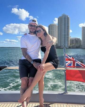 David et Victoria Beckham on fait du bateau.