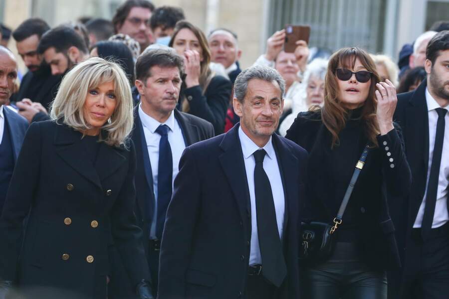 2022. Brigitte Macron en compagnie des Sarkozy aux obsèques de Jean-Pierre Pernaut