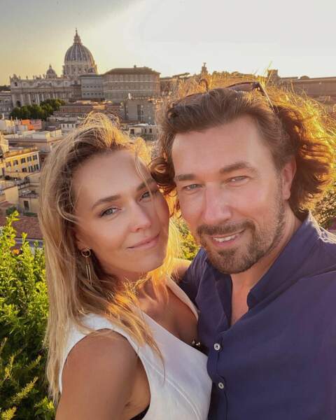 Magdalena Lamparska (Olga) et son mari Bartosz lors d'un séjour à Rome.