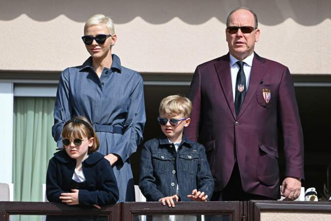 La famille princière de Monaco lors du tournoi de rugby de Sainte Dévote ce samedi 7 mai 
