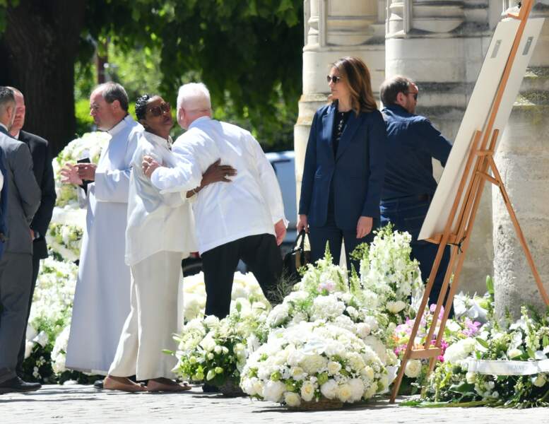 Guy Savoy, Sonia Mabrouk et Babette de Rozières aux obsèques d'Antoine Alléno