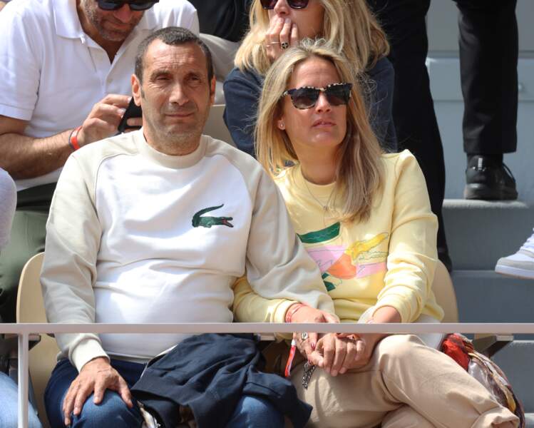 Zinedine Soualem et sa compagne Caroline Faindt à Roland-Garros.