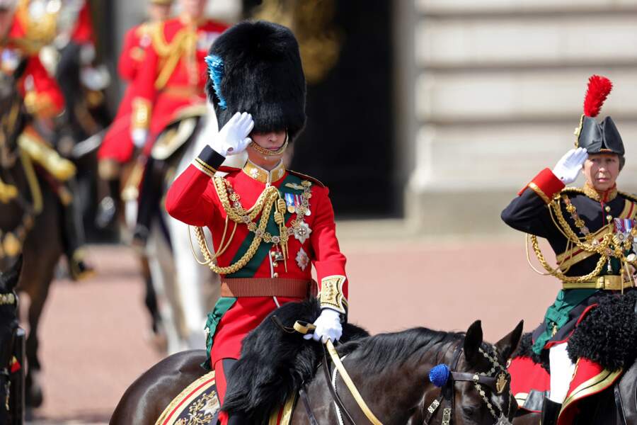 Le prince William, duc de Cambridge et la princesse Anne saluent lors du défilé Trooping the Colour au palais de Buckingham