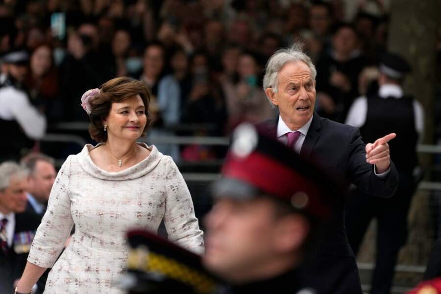 L'ancien Premier ministre britannique Tony Blair et sa femme