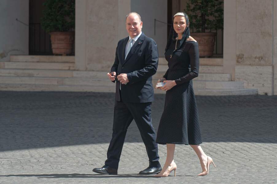 La princesse Charlene et le prince Albert II de Monaco en visite officielle au Vatican ce mercredi 20 juillet 20222