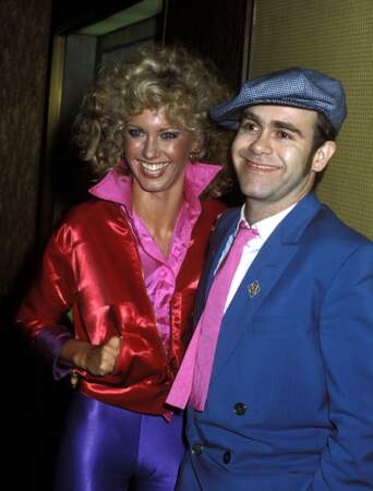 Olivia Newton-John et Elton John à la première de Grease au Studio 54 à New York le 13 juin 1978.