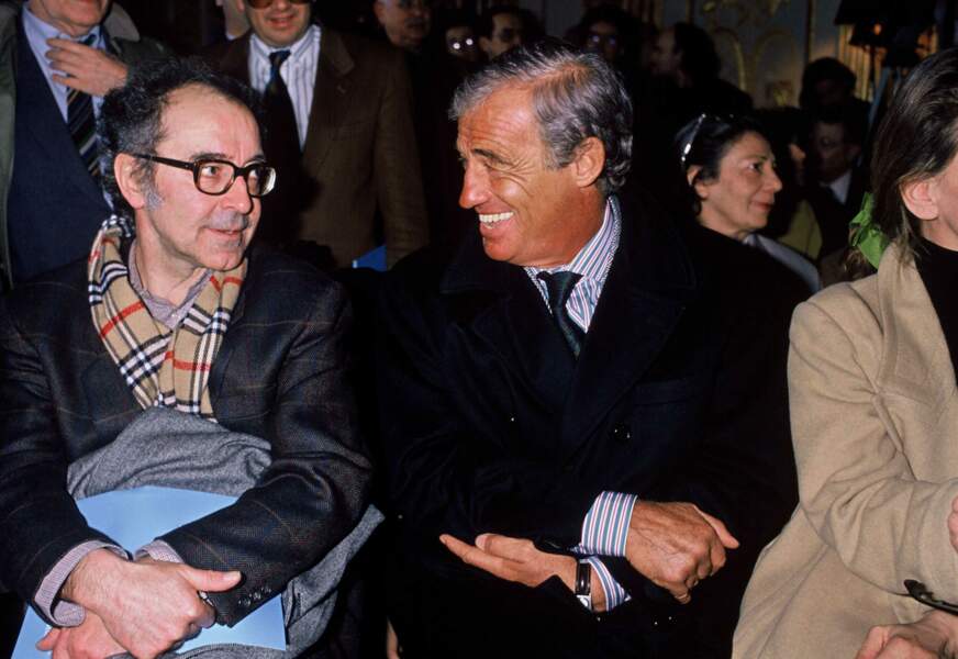 Godard, avec son écharpe éternelle, retrouve en 1989 son vieil ami Jean-Paul Belmondo