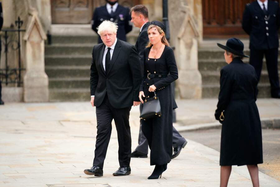 Boris Johnson et sa femme Carrie Johnson se rendent aux obsèques de la reine Elisabeth II