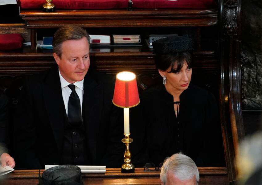 David Cameron et Samantha Cameron dans l'abbaye de Westminster