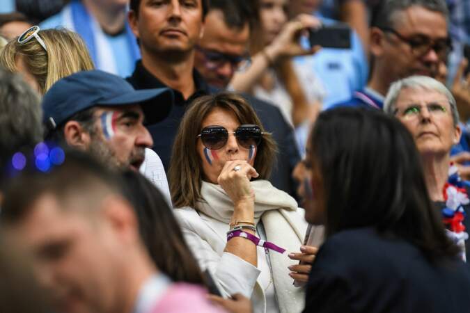 Claude Deschamps, épouse stressée lors d'un match des Bleus en 2018