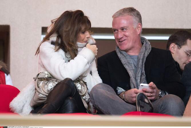 Didier Deschamps et son épouse Claude, complices dans les gradins du Stade Louis II, en 2014