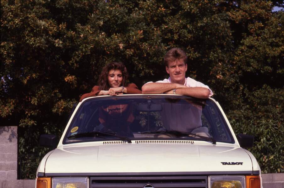 Didier Deschamps et sa compagne d'alors posent à Nantes, en 1989