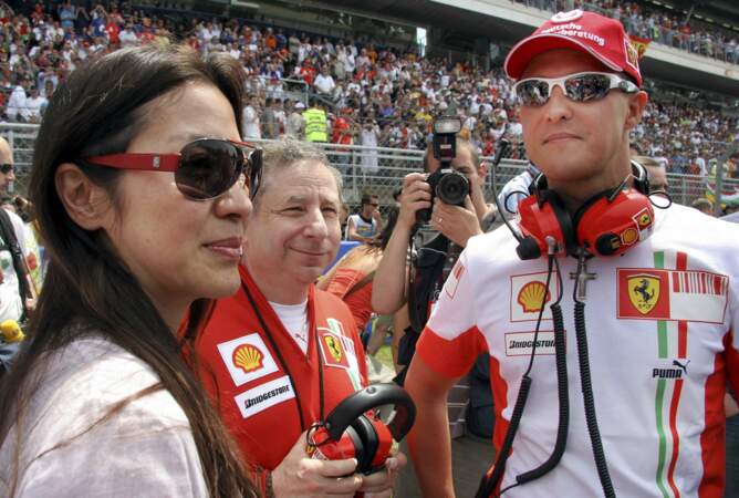 Le couple pouvait admirer à l'époque les exploits sur les circuits de Michael Schumacher