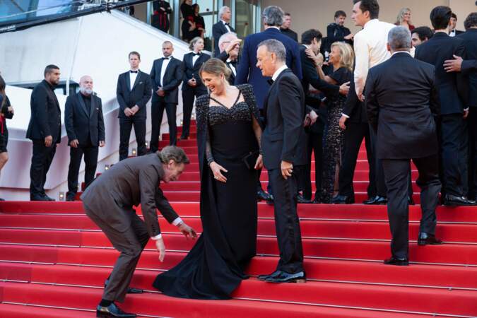 Pas de faux plis pour la robe de madame Tom Hanks,  Rita Wilson