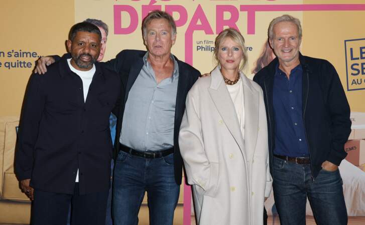 Youssef Hajdi, Franck Dubosc, Karin Viard et Philippe Lefebvre assistent à l'avant-première de leur film Nouveau départ à Paris