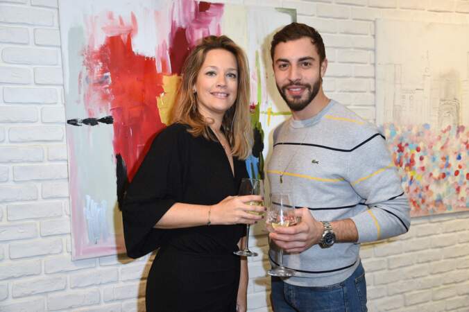 Caroline Faindt et Marwan Berreni au vernissage de l'exposition Au Coeur Des Villes de l'artiste C.Faindt au Louvre Factory à Paris en février 2019. 